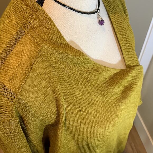 Eileen Fisher Olive Open Cardi - Picture 7 of 9